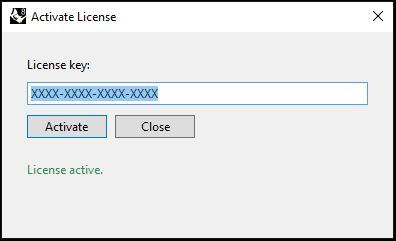 Activate License window